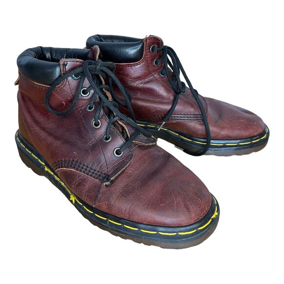 Vintage Doc Martens 6 Eye Oxblood Cherry Red Leather Combat Boots Mens UK 6 - Picture 2 of 7